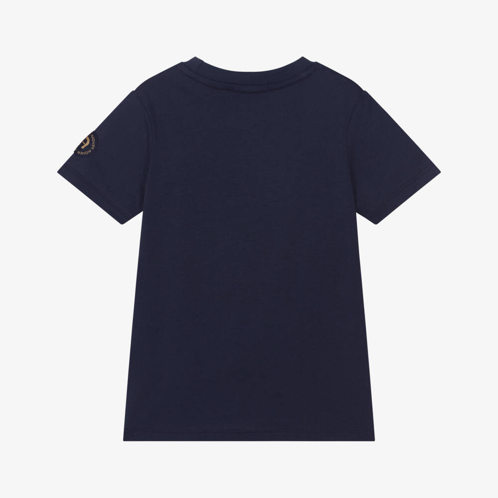AIGNER-Футболка синий и золотой с логотипом для мальчиков | Childrensalon Outlet