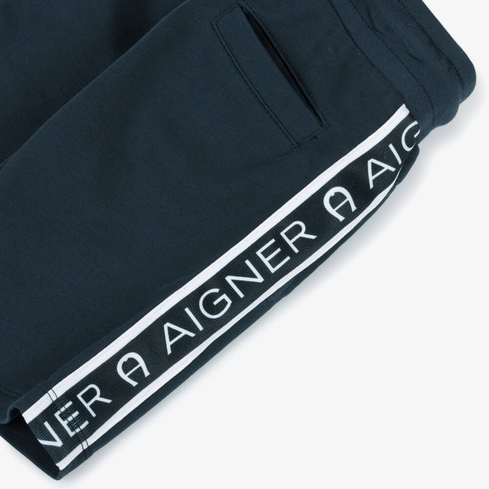 AIGNER-Boys Navy Cotton Comfort Shorts | Childrensalon Outlet