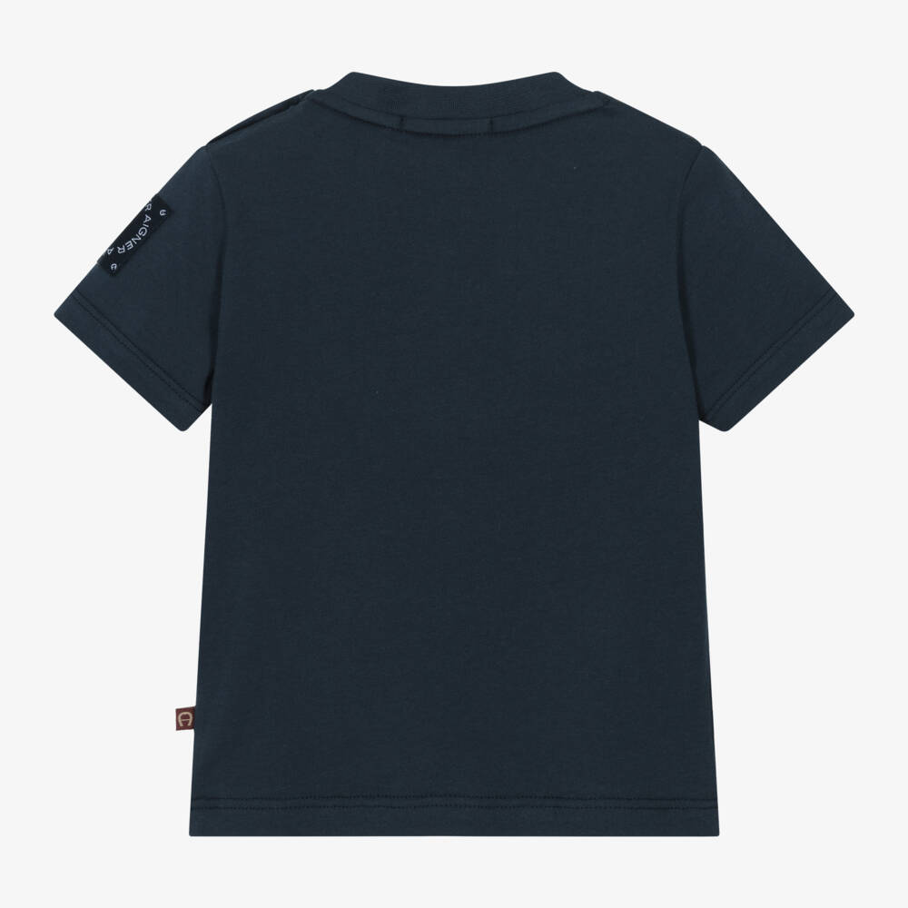 AIGNER-Футболка синий хлопковая для мальчиков | Childrensalon Outlet