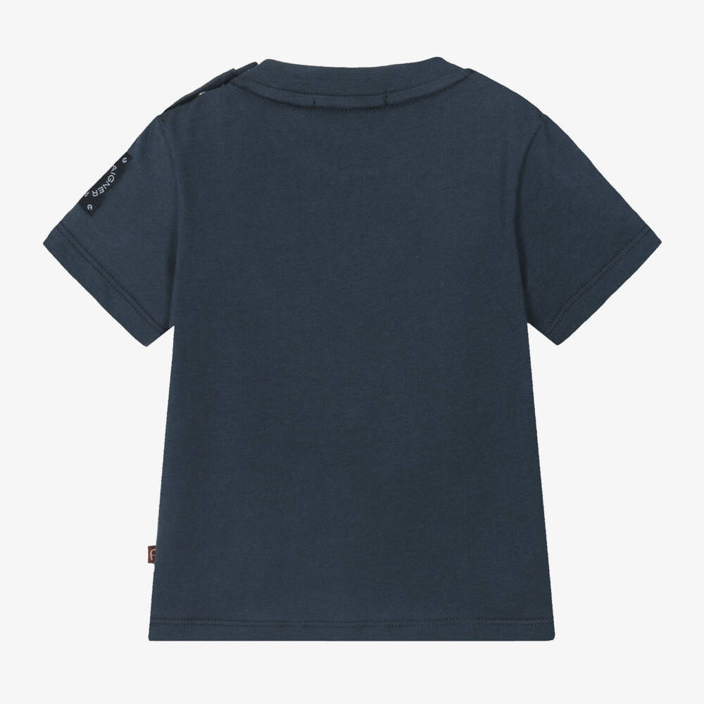 AIGNER-Boys Navy Cotton Tee with Emblem | Childrensalon Outlet