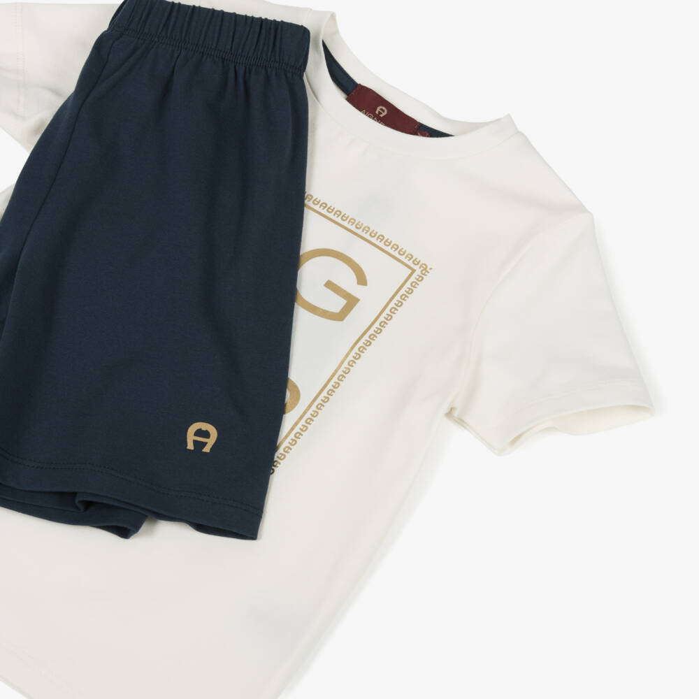 AIGNER-طقم نوم للأولاد بلون كحلي وكريمي | Childrensalon Outlet