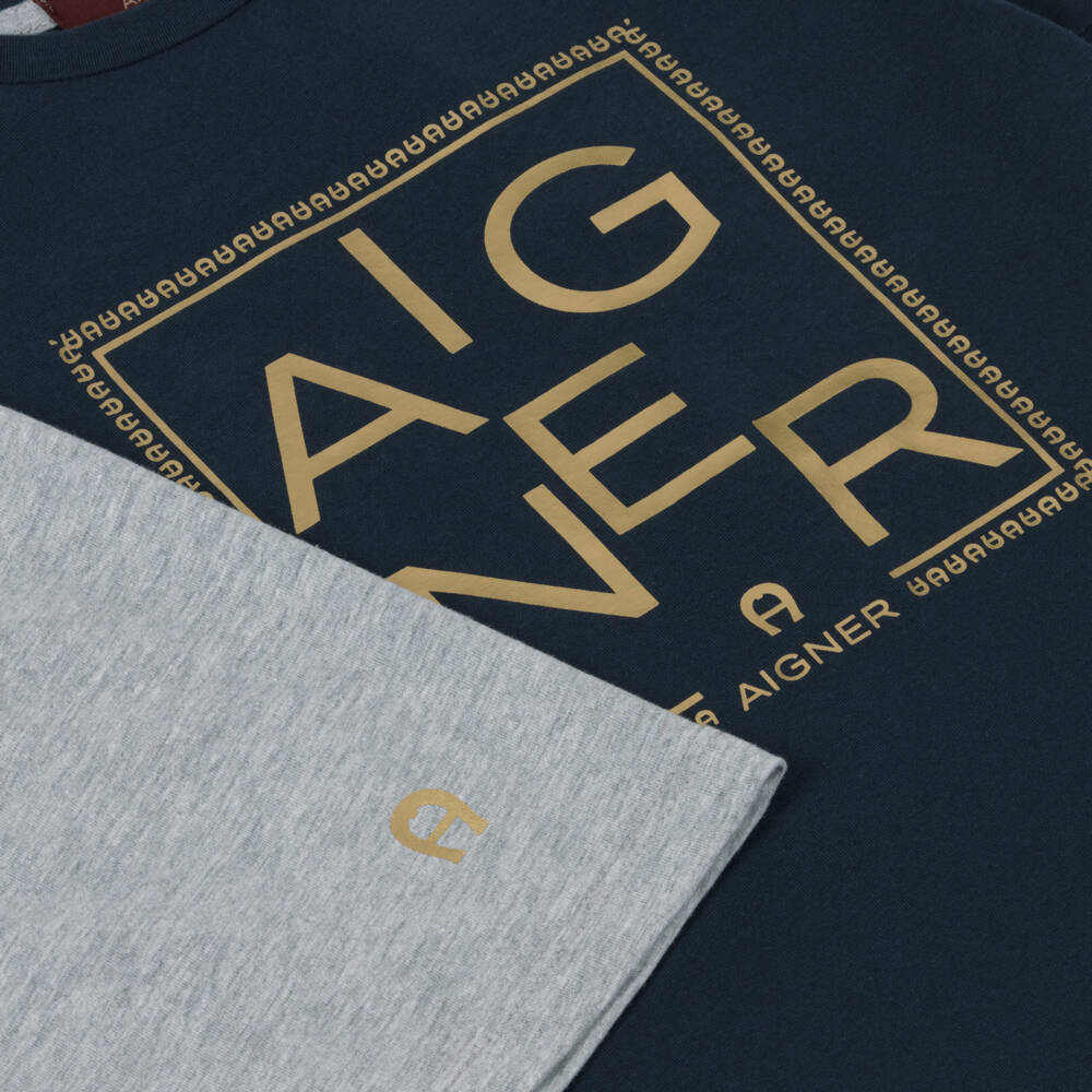 AIGNER-Пижама синий и серый для мальчиков | Childrensalon Outlet