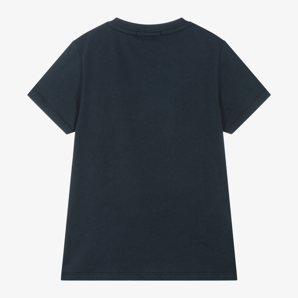 AIGNER-تيشيرت قطن أزرق داكن بشعار للأولاد | Childrensalon Outlet