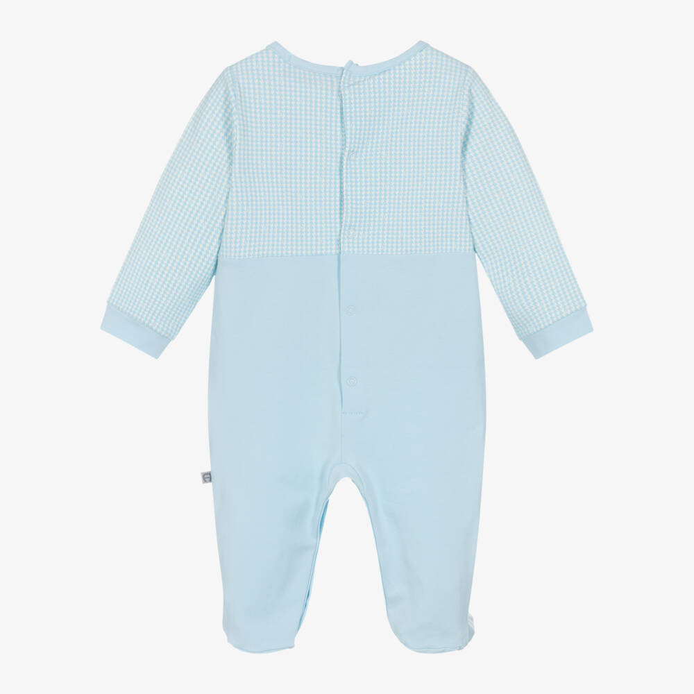 AIGNER-Boys Pale Blue Cotton Babygrow with Embroidered Logo | Childrensalon Outlet