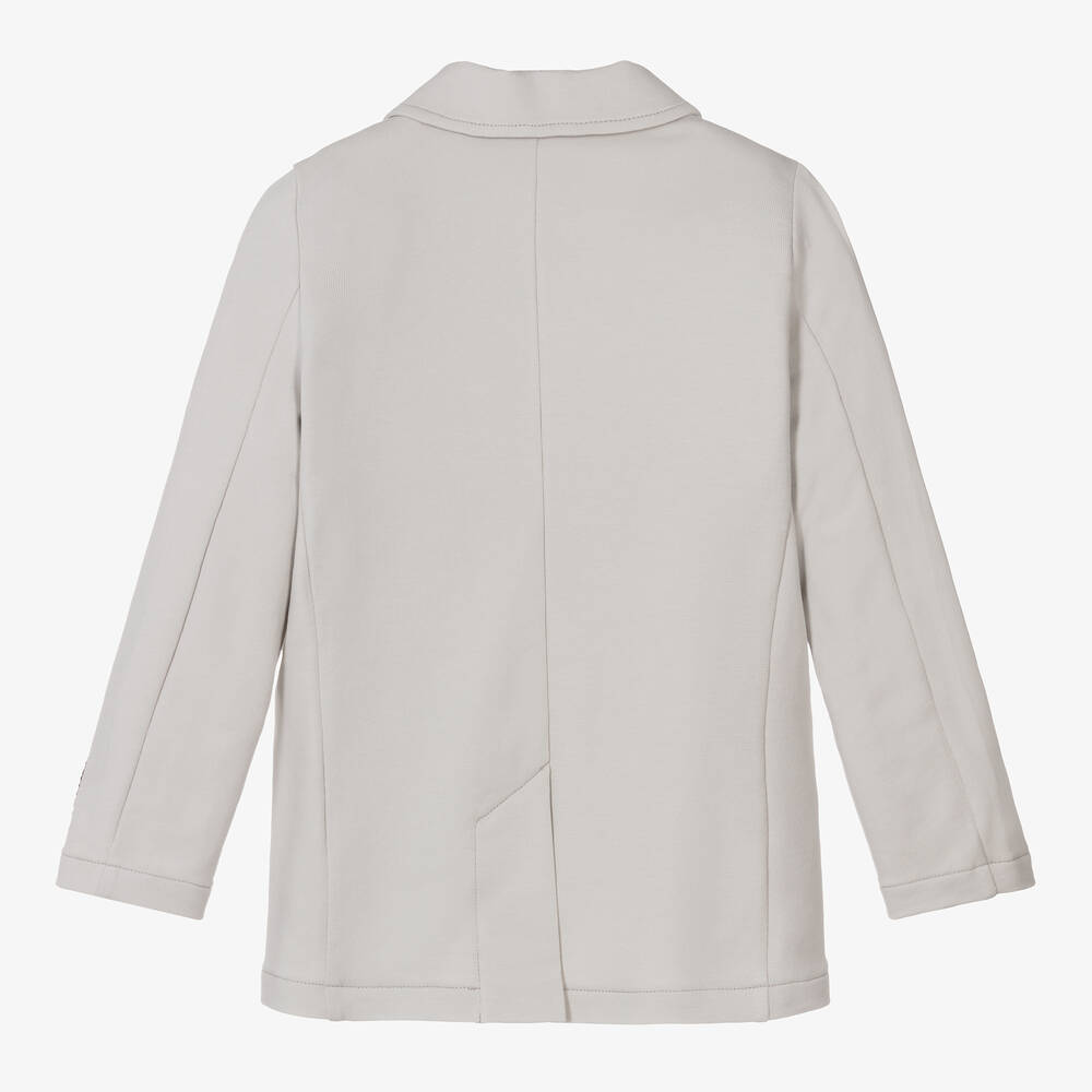 اقنر-جاكيت بلايزر قطن جيرسي لون رمادي للأولاد | Childrensalon Outlet