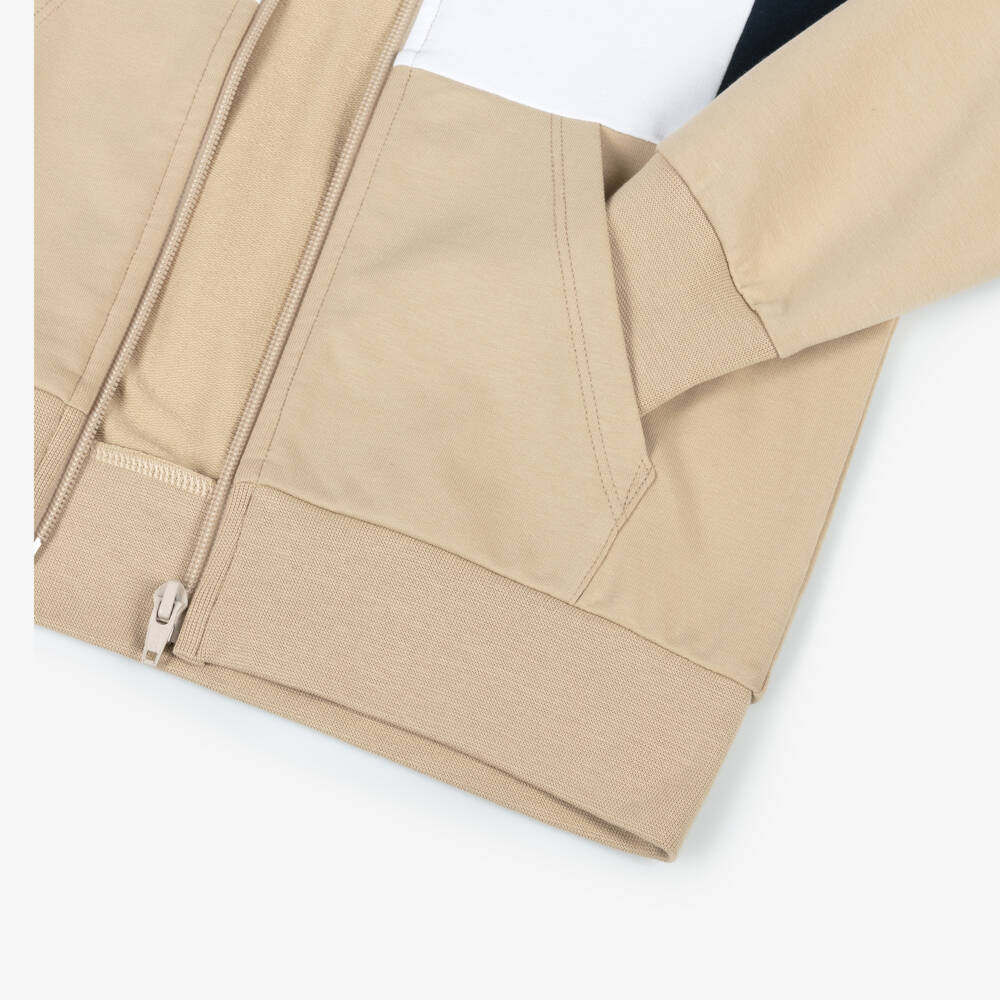 AIGNER-Мягкая бежевая куртка на молнии для мальчиков | Childrensalon Outlet