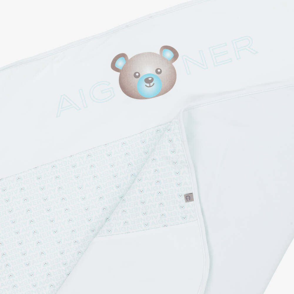 AIGNER-Boys' Soft Blue Cotton Blanket | Childrensalon Outlet
