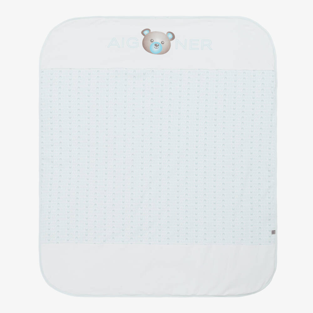 AIGNER-Boys' Soft Blue Cotton Blanket | Childrensalon Outlet