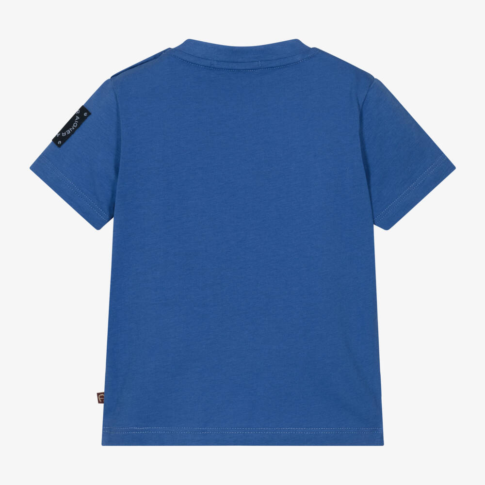 AIGNER-Мягкая голубая хлопковая футболка для мальчиков | Childrensalon Outlet