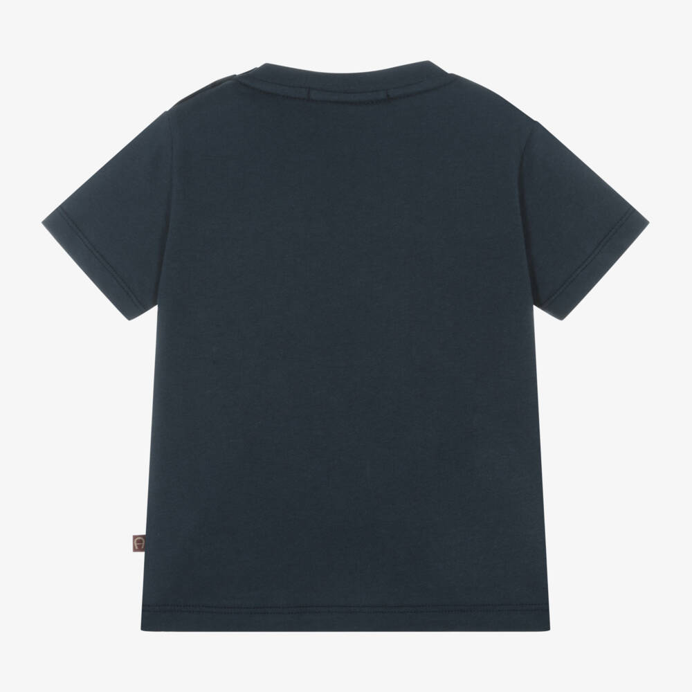 AIGNER-Boys Soft Blue Logo Tee | Childrensalon Outlet