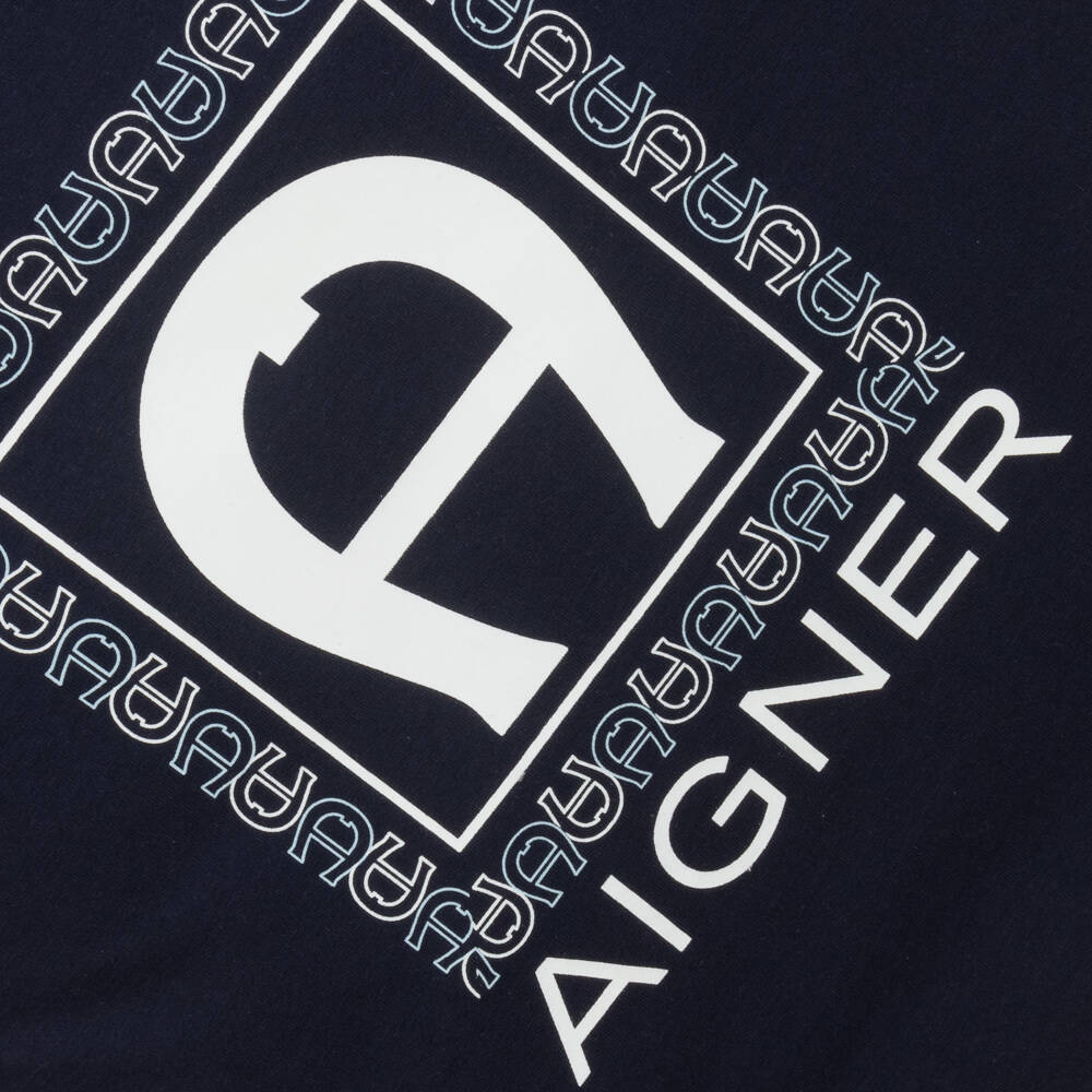 AIGNER-Boys' Soft Pima Cotton Blue Nest | Childrensalon Outlet