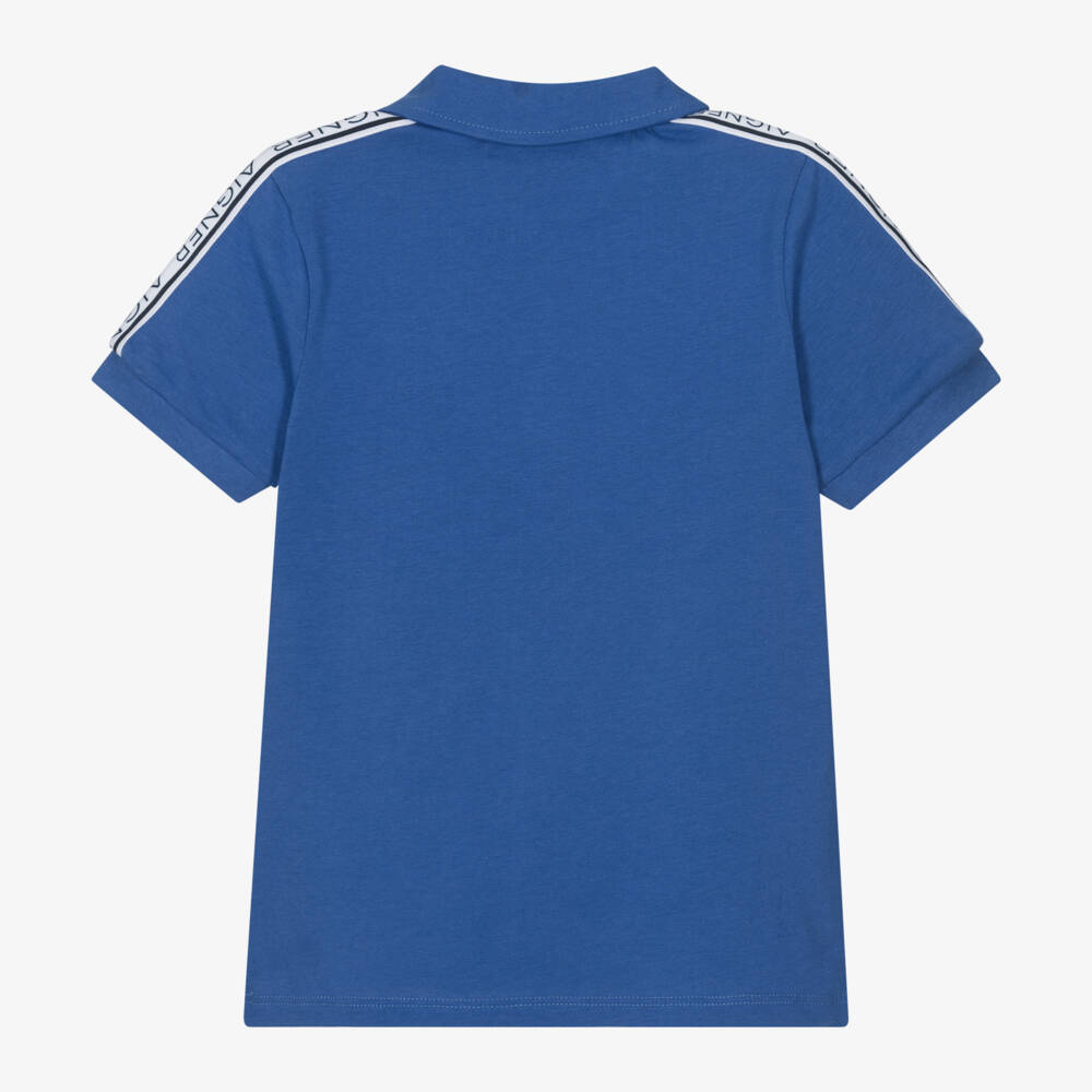 AIGNER-Boys Sporty Blue Cotton Polo | Childrensalon Outlet