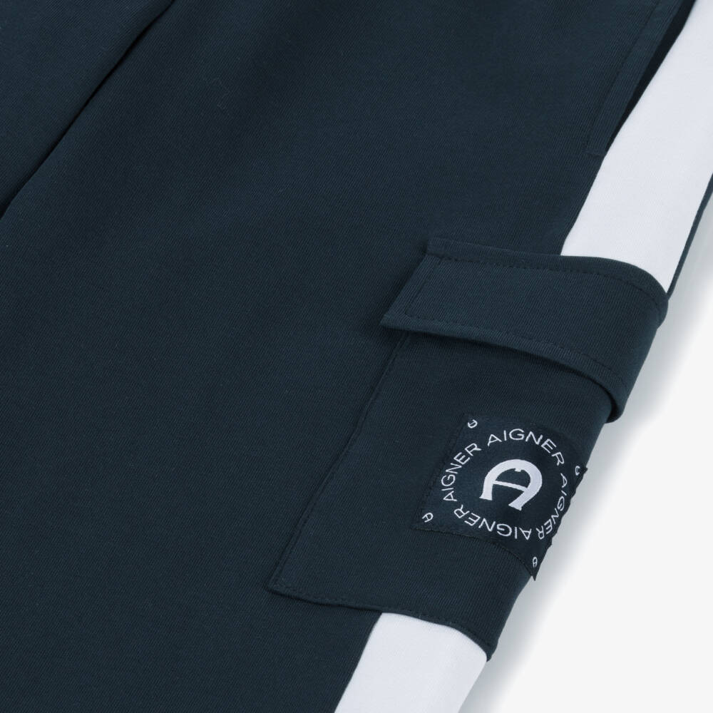 AIGNER-Boys Stylish Navy Cargo Pants | Childrensalon Outlet