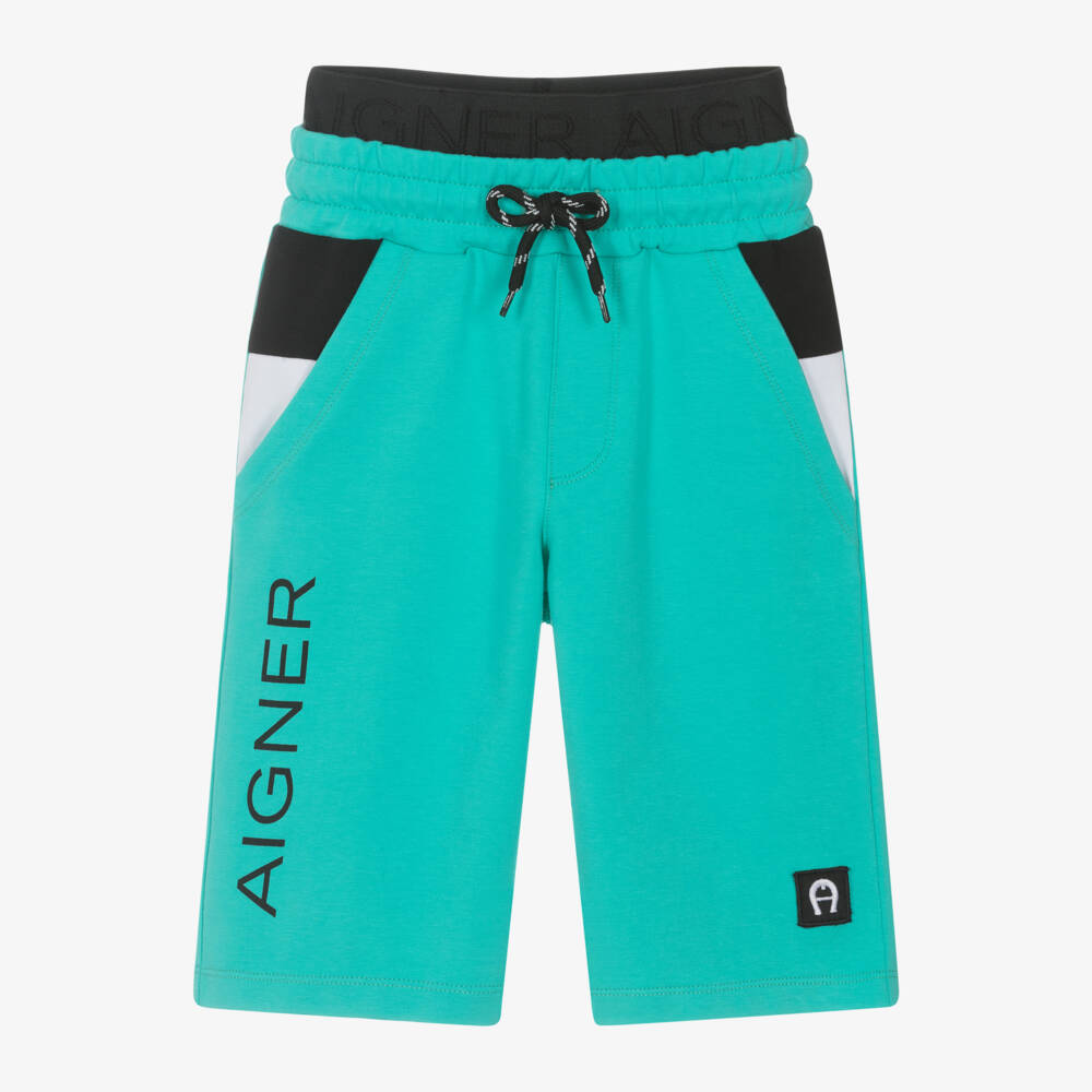 AIGNER-شورت مريح من الجيرسيه الفيروزي للأولاد | Childrensalon Outlet