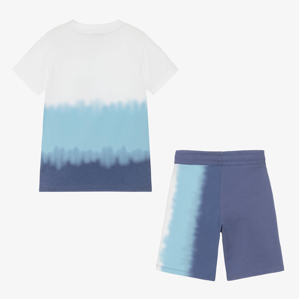 AIGNER-Boys White & Blue Logo Shorts Set | Childrensalon Outlet