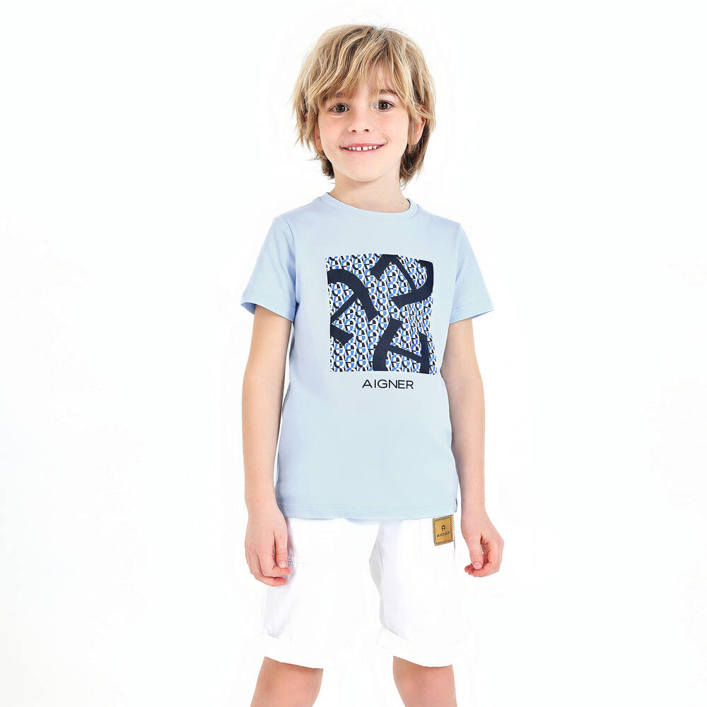 AIGNER-Boys White Cotton Bermuda Shorts | Childrensalon Outlet