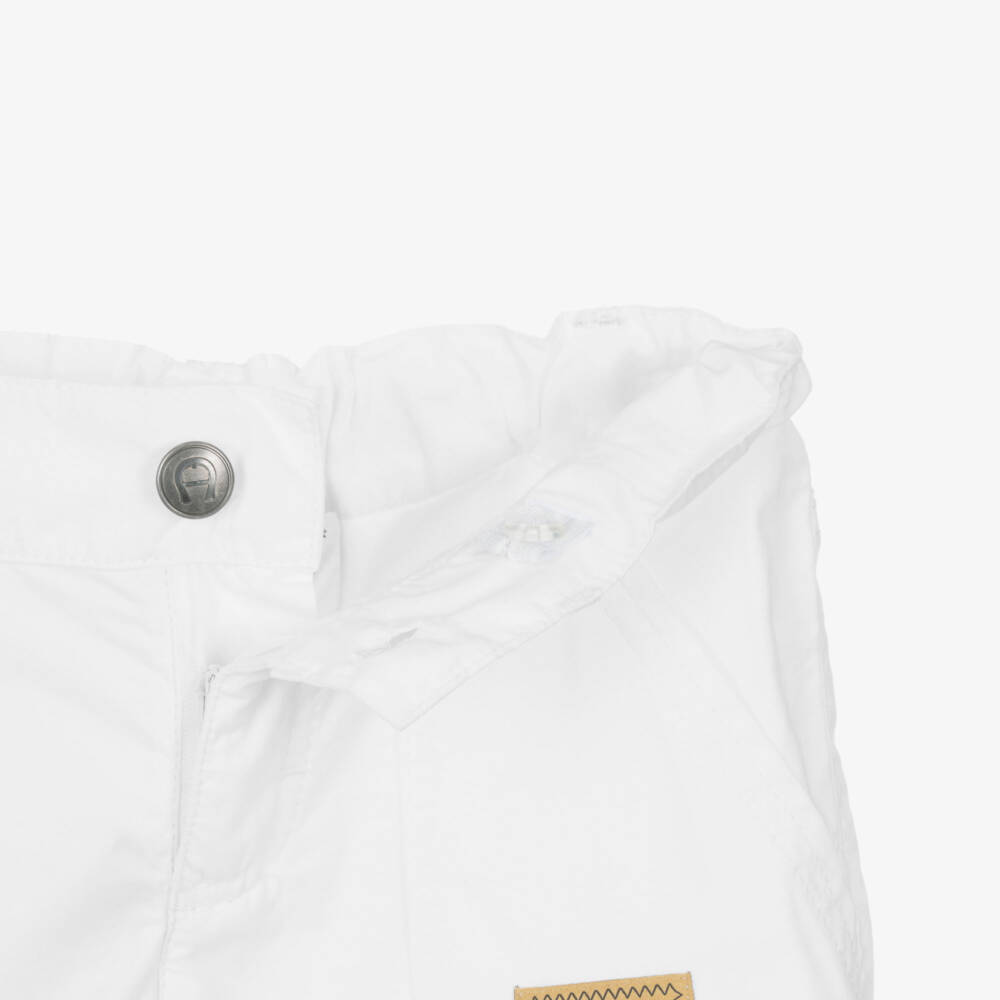 AIGNER-Boys White Cotton Bermuda Shorts | Childrensalon Outlet