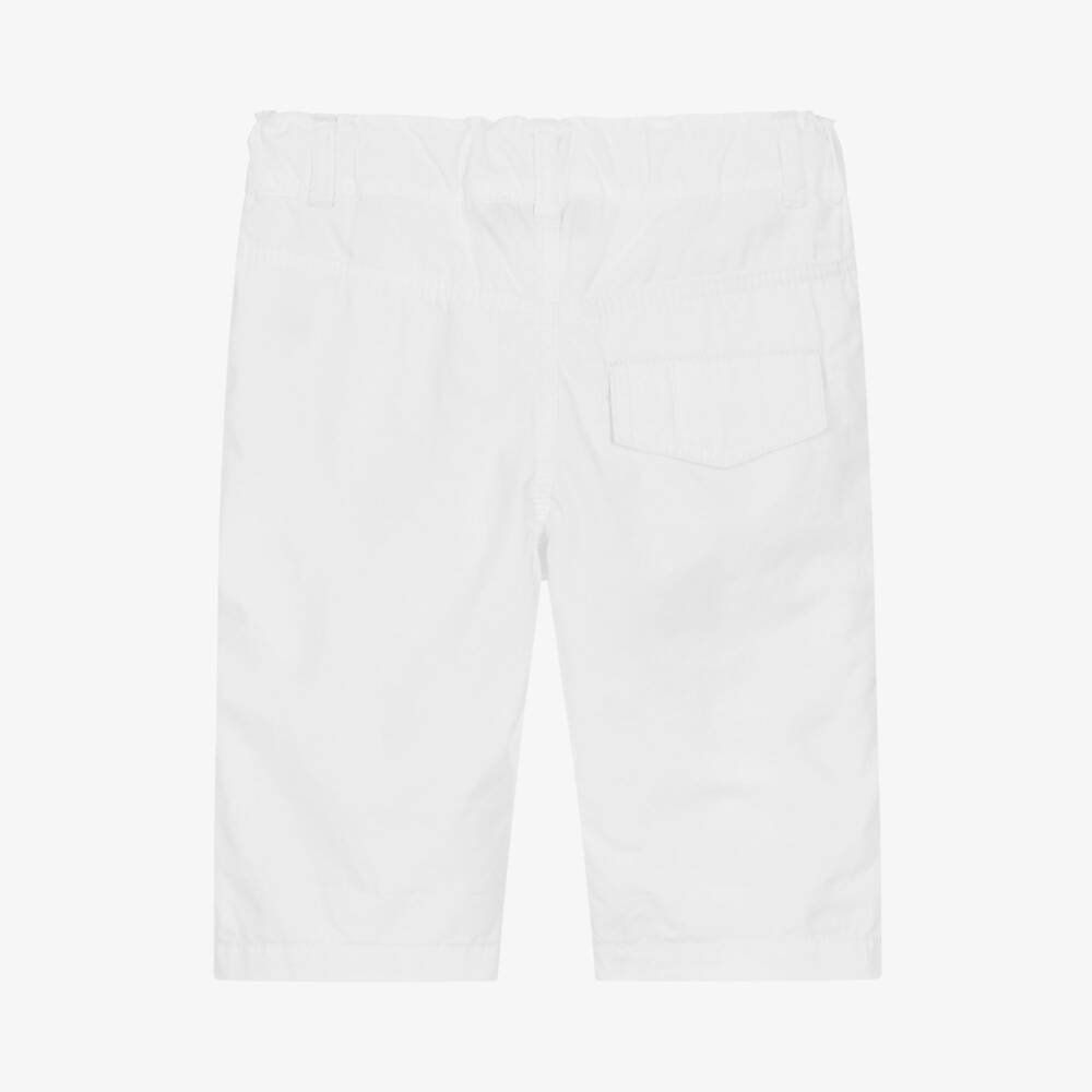 AIGNER-Boys White Cotton Bermuda Shorts | Childrensalon Outlet
