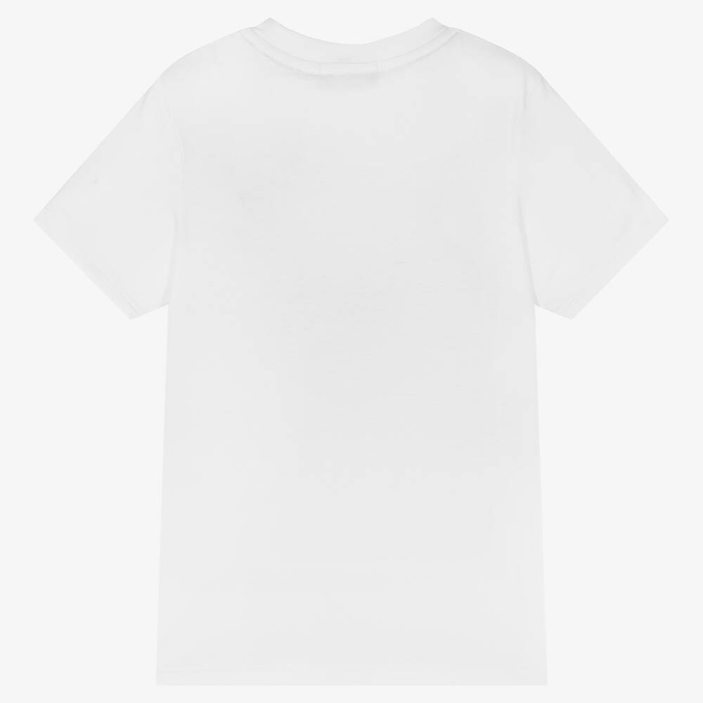 AIGNER-Boys White Cotton Logo T-Shirt | Childrensalon Outlet