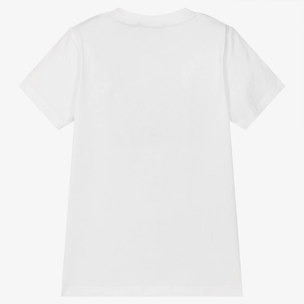 AIGNER-Boys White Cotton Logo T-Shirt | Childrensalon Outlet