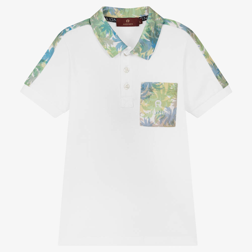 AIGNER - Weißes Baumwoll-Poloshirt | Childrensalon