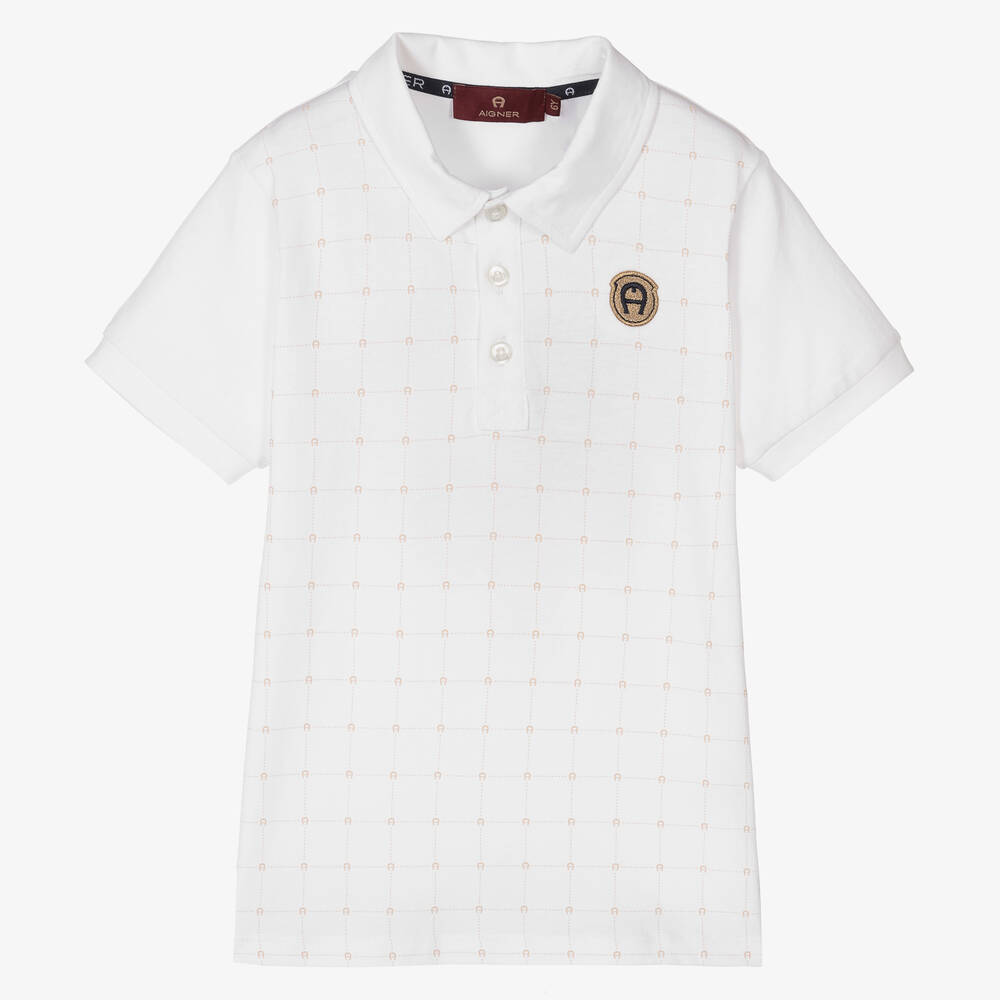 AIGNER - Weißes Baumwoll-Poloshirt (J) | Childrensalon
