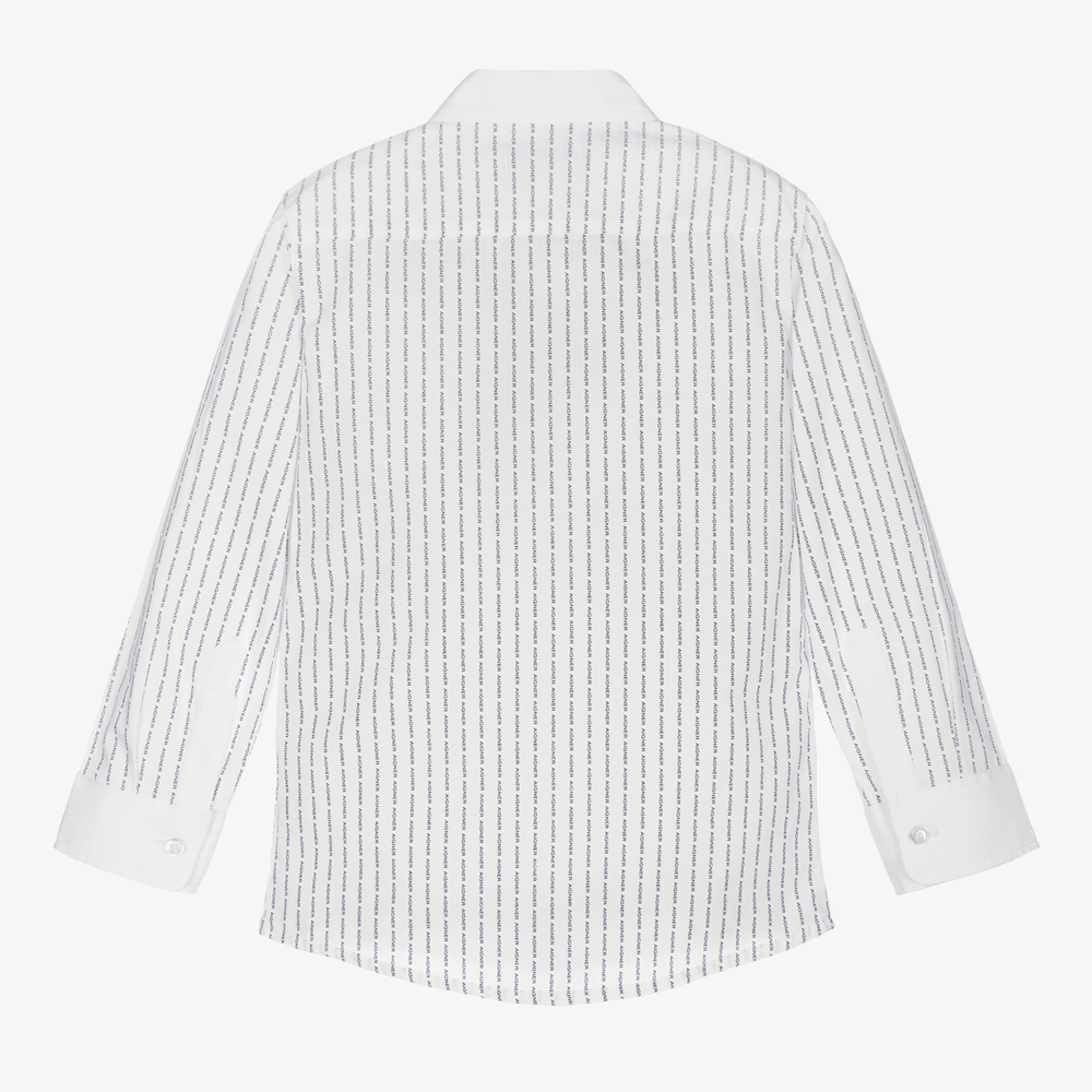 AIGNER-Boys White Cotton Shirt | Childrensalon Outlet