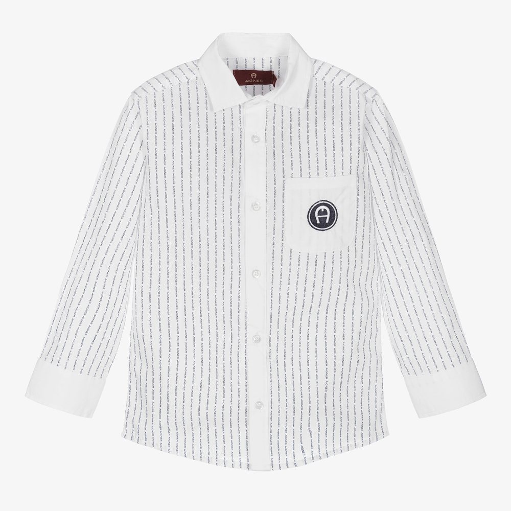 AIGNER - Chemise blanche en coton Garçon | Childrensalon