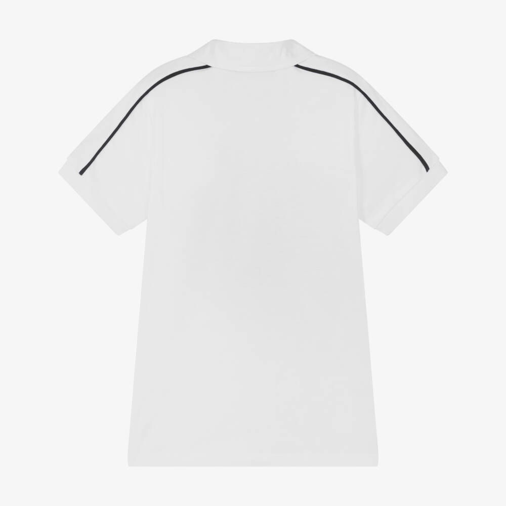 AIGNER-Boys White Cotton Short Sleeved Polo Shirt | Childrensalon Outlet