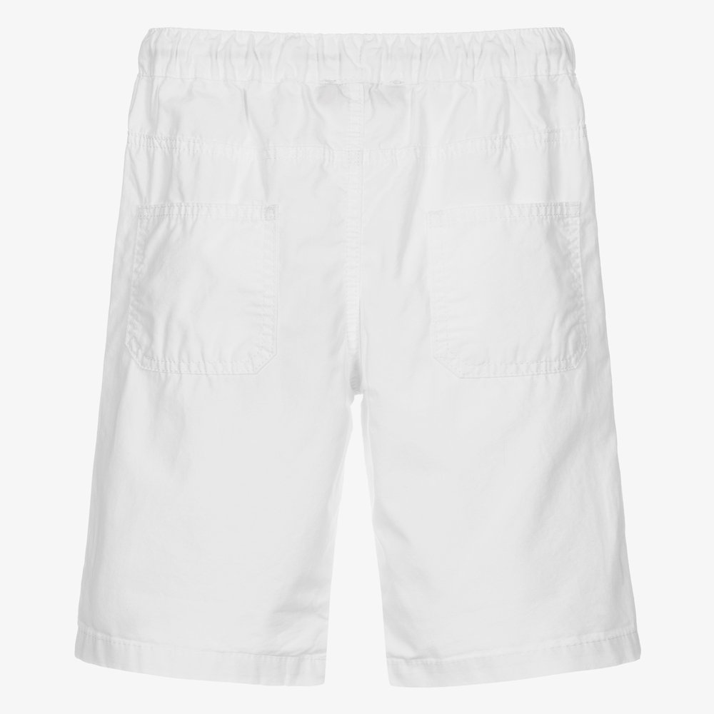 AIGNER-Boys White Cotton Shorts | Childrensalon Outlet