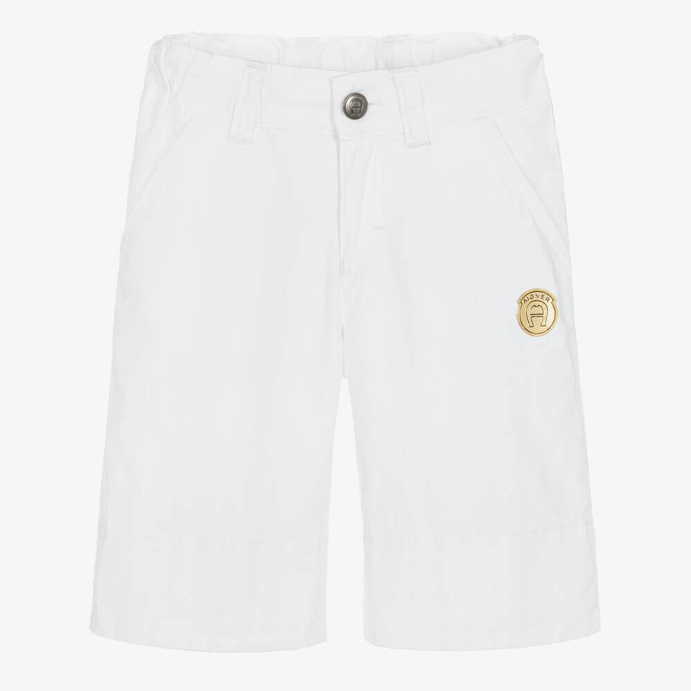 AIGNER-شورت قطن لون أبيض للأولاد | Childrensalon Outlet