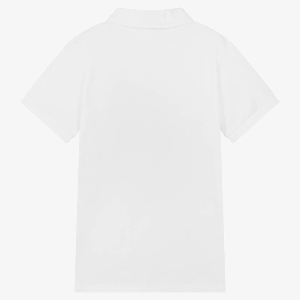 AIGNER-Белая хлопковая рубашка поло с принтом-краской | Childrensalon Outlet