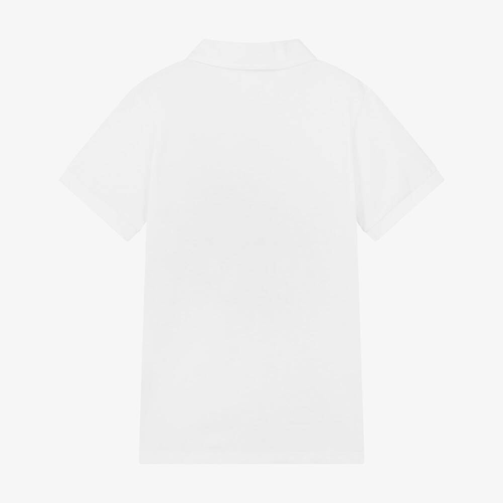 AIGNER-Boys White Cotton Spray Paint Polo Shirt | Childrensalon Outlet
