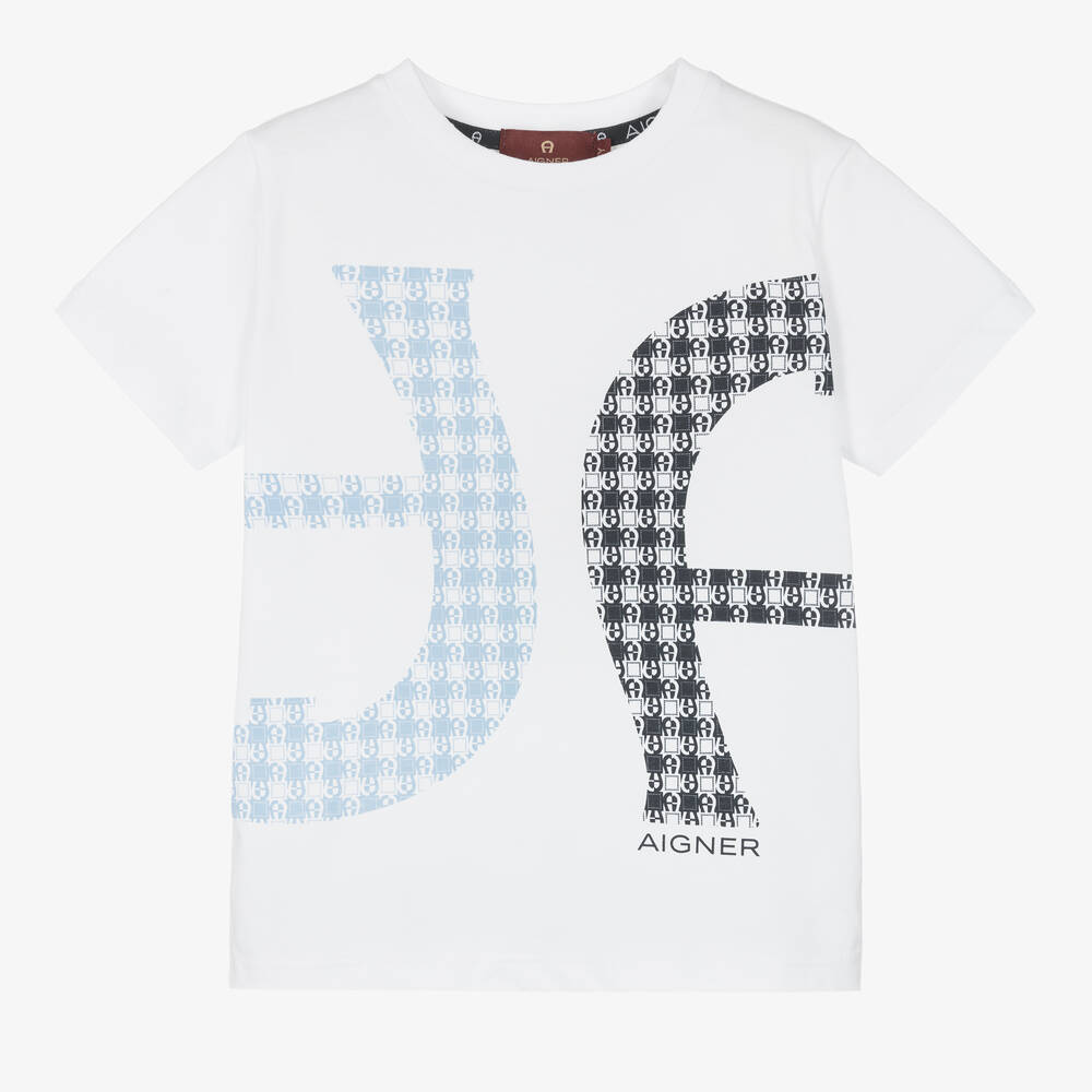 AIGNER - Weißes Baumwoll-T-Shirt für Jungen | Childrensalon