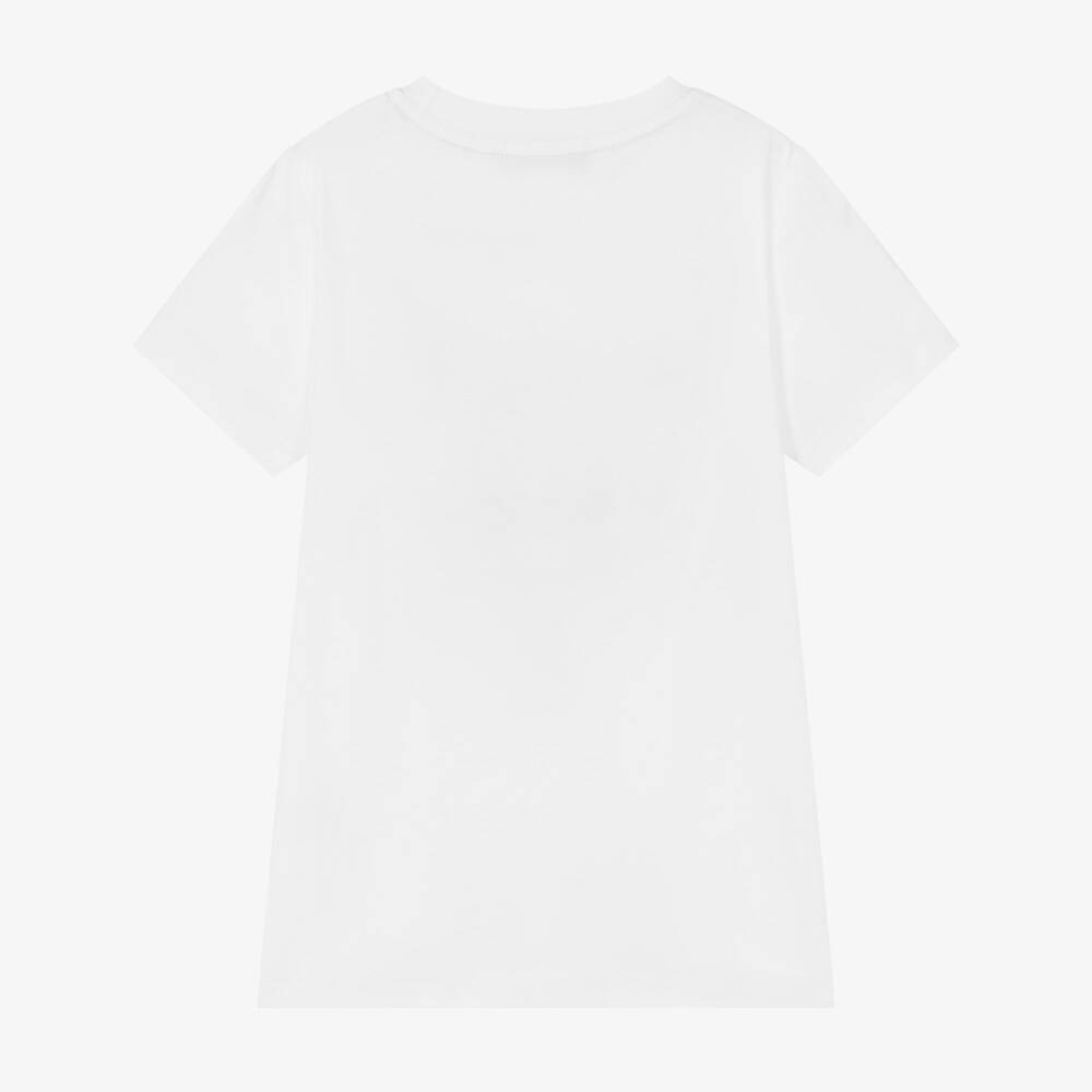AIGNER-Boys White Cotton T-Shirt | Childrensalon Outlet