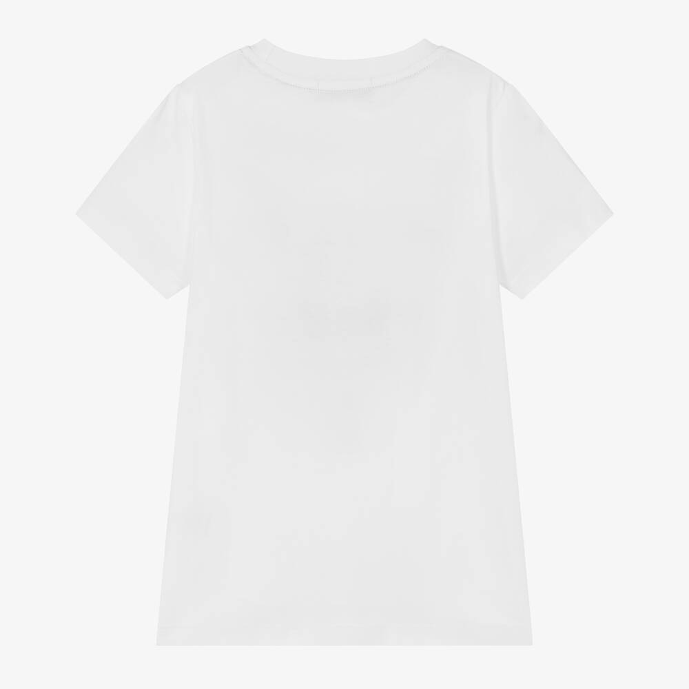 AIGNER-Boys White Cotton T-Shirt | Childrensalon Outlet