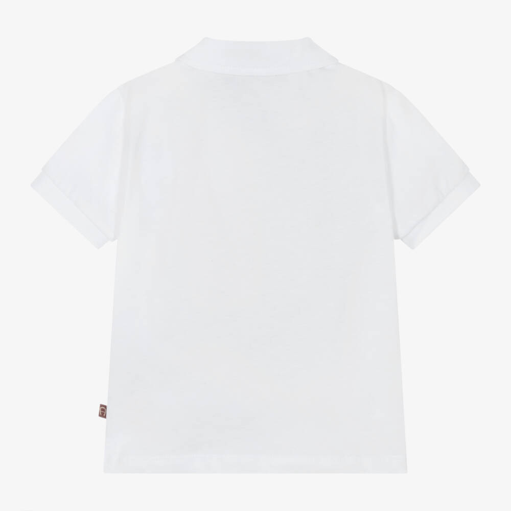 AIGNER-Boys White Double Logo Polo | Childrensalon Outlet