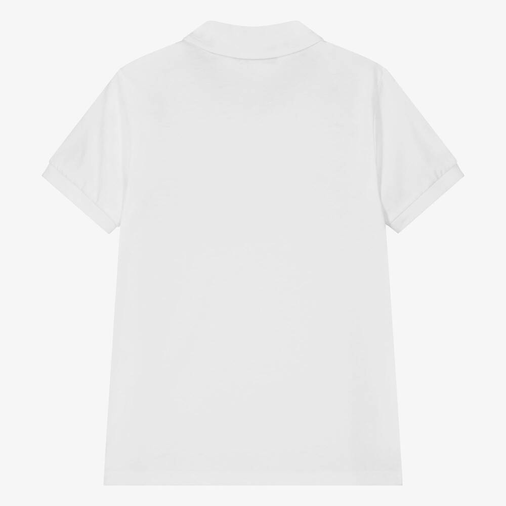 AIGNER-Boys White & Gold Cotton Polo Shirt | Childrensalon Outlet