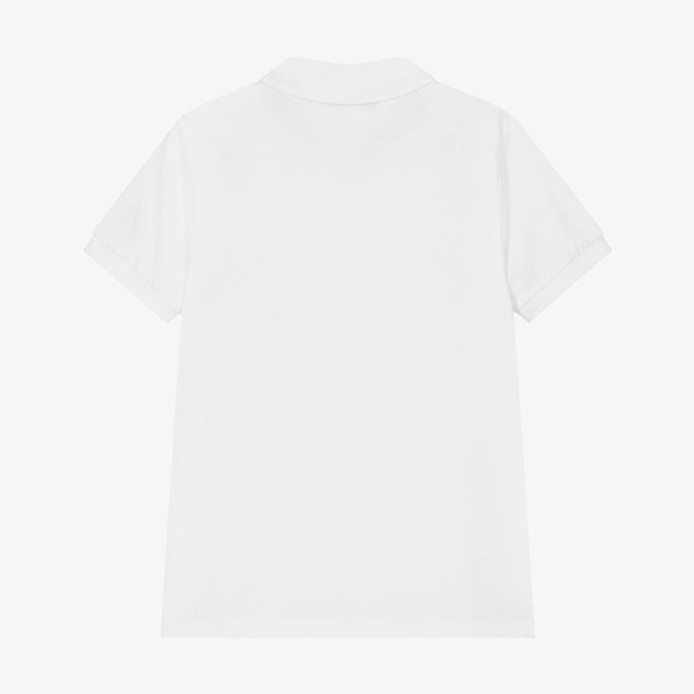 AIGNER-Boys White & Gold Cotton Polo Shirt | Childrensalon Outlet