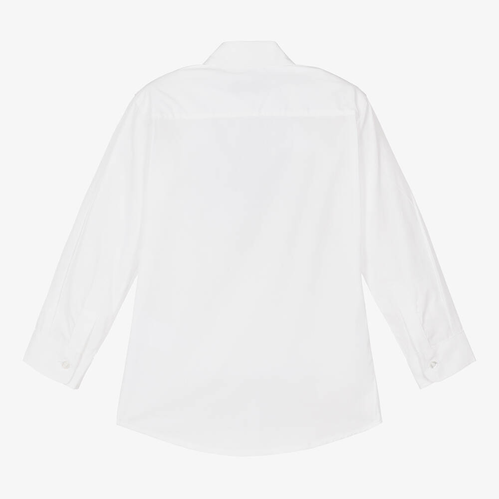 AIGNER-Boys White & Gold Cotton Shirt | Childrensalon Outlet