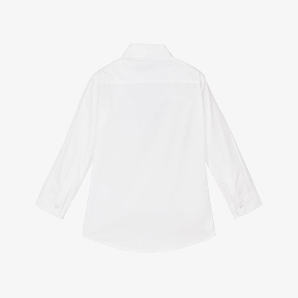 AIGNER-Boys White & Gold Cotton Shirt | Childrensalon Outlet