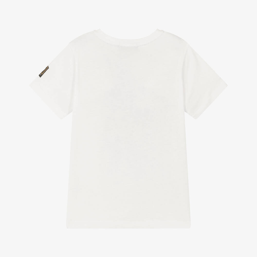AIGNER-Boys White & Orange Logo Cotton Jersey T-Shirt | Childrensalon Outlet
