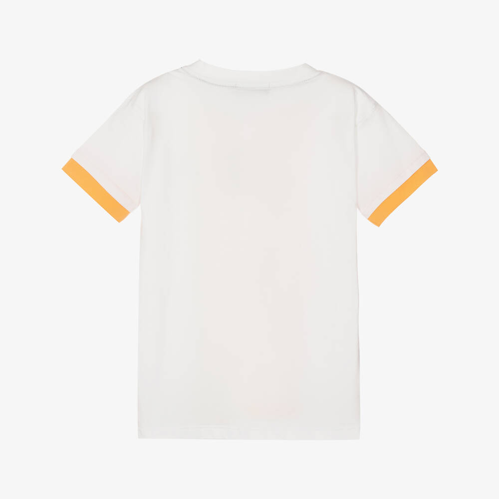 AIGNER-Boys White & Orange T-Shirt | Childrensalon Outlet