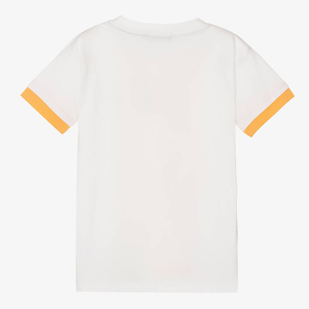 AIGNER-Boys White & Orange T-Shirt | Childrensalon Outlet