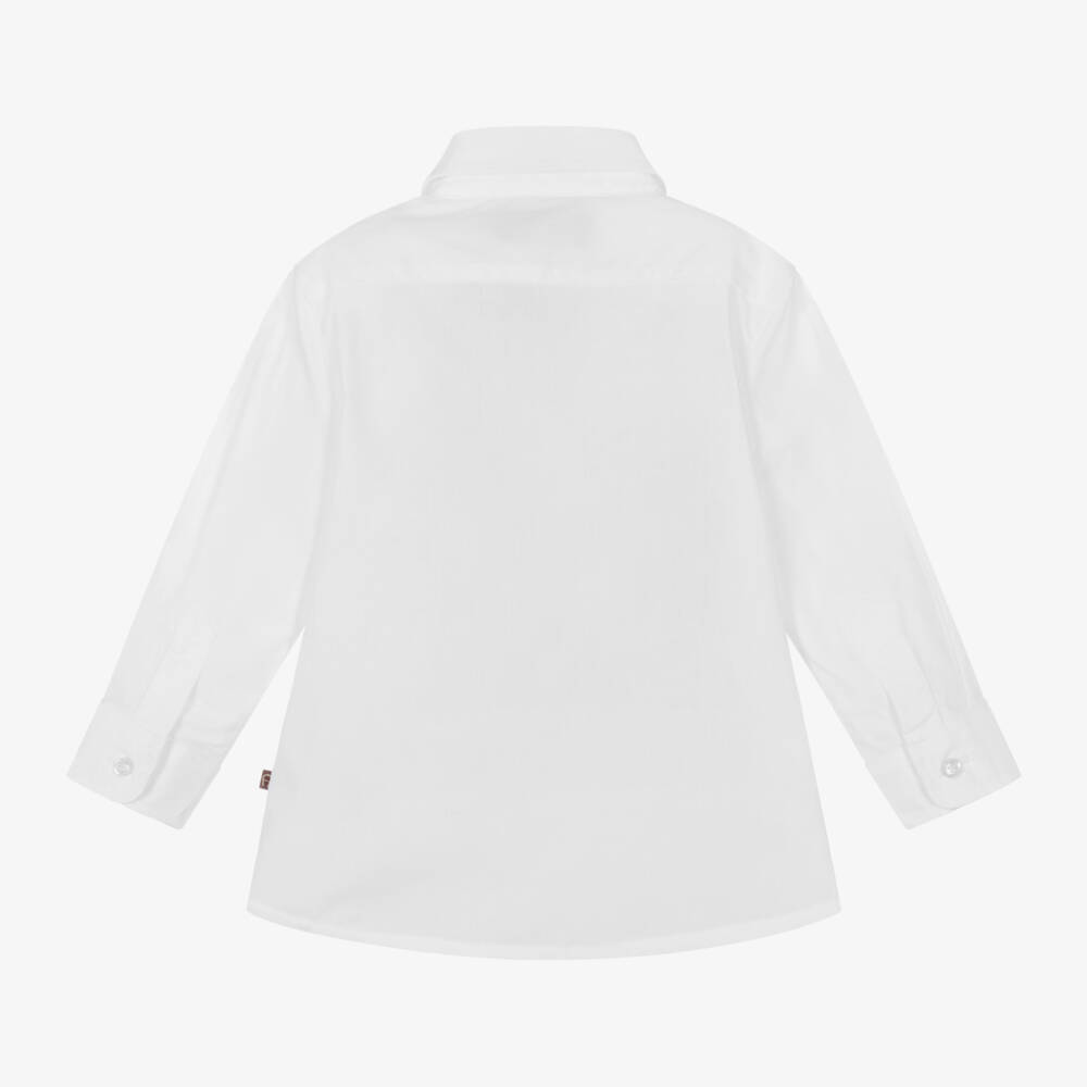 AIGNER-Boys White Striped Cotton Shirt | Childrensalon Outlet