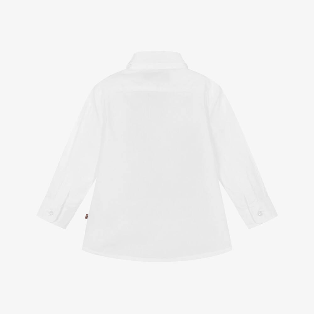 AIGNER-Boys White Striped Cotton Shirt | Childrensalon Outlet