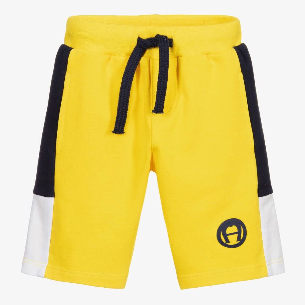 AIGNER - Boys Yellow Cotton Shorts | Childrensalon