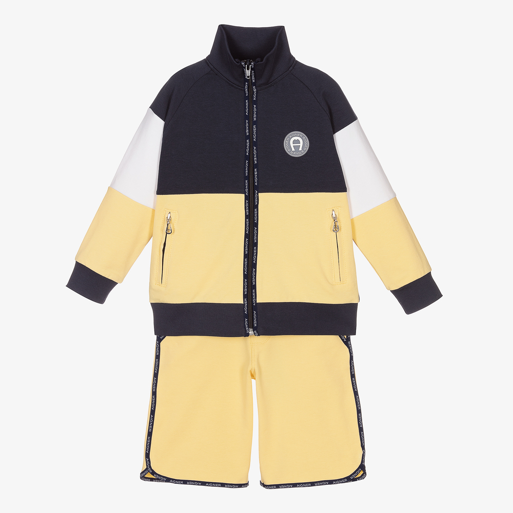 AIGNER - Куртка и желтые шорты из хлопка для мальчиков | Childrensalon