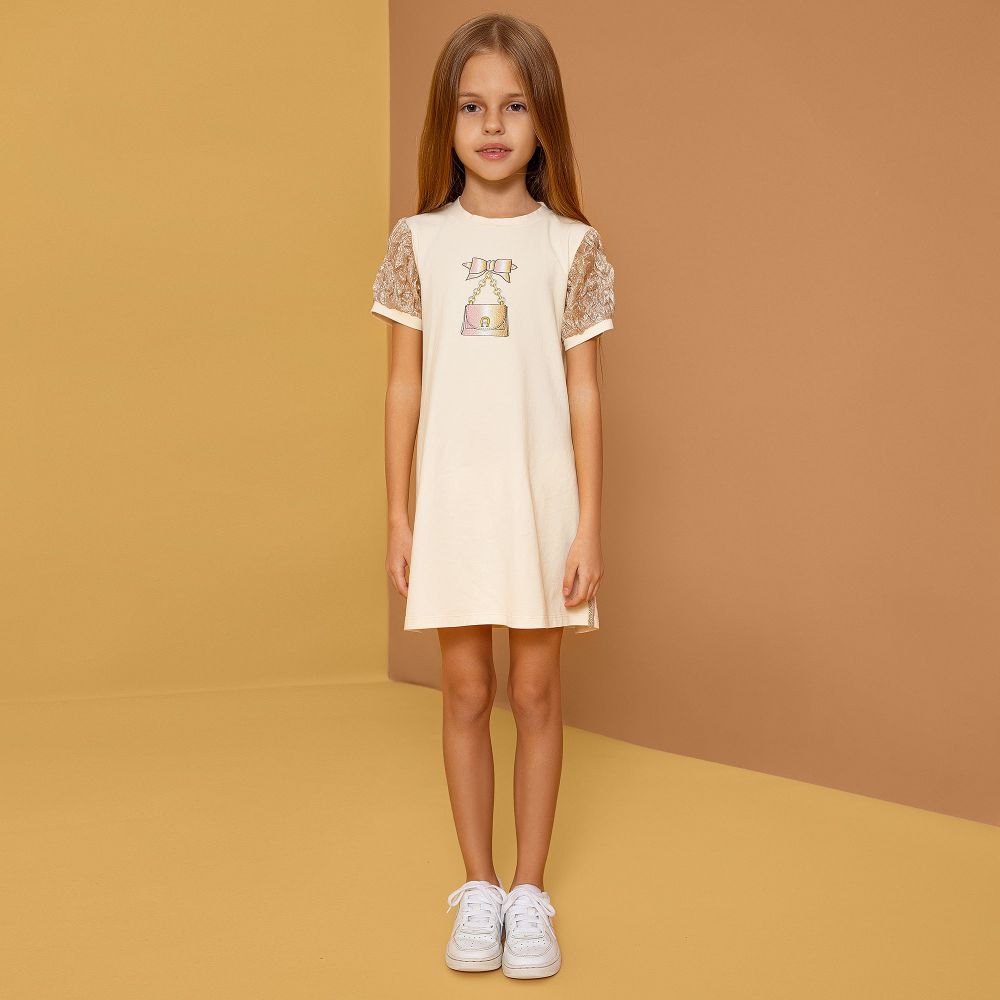 Aigner Kids graphic-print short-sleeve dress - Pink