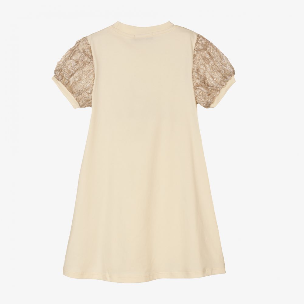 AIGNER-فستان تيشيرت قطن جيرسي لون بيج | Childrensalon Outlet